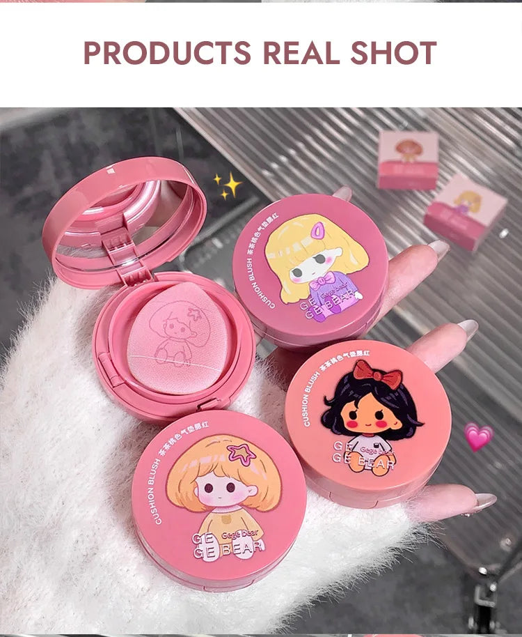 Gege Bear Cushion Blush – Blendable, Whitening & Long-Lasting