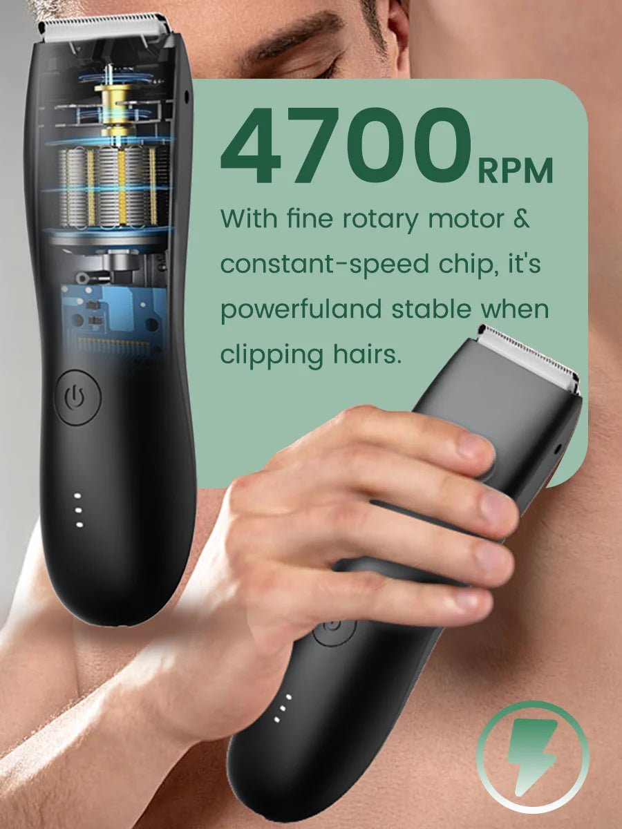 Men’s Waterproof Electric Groin & Body Shaver