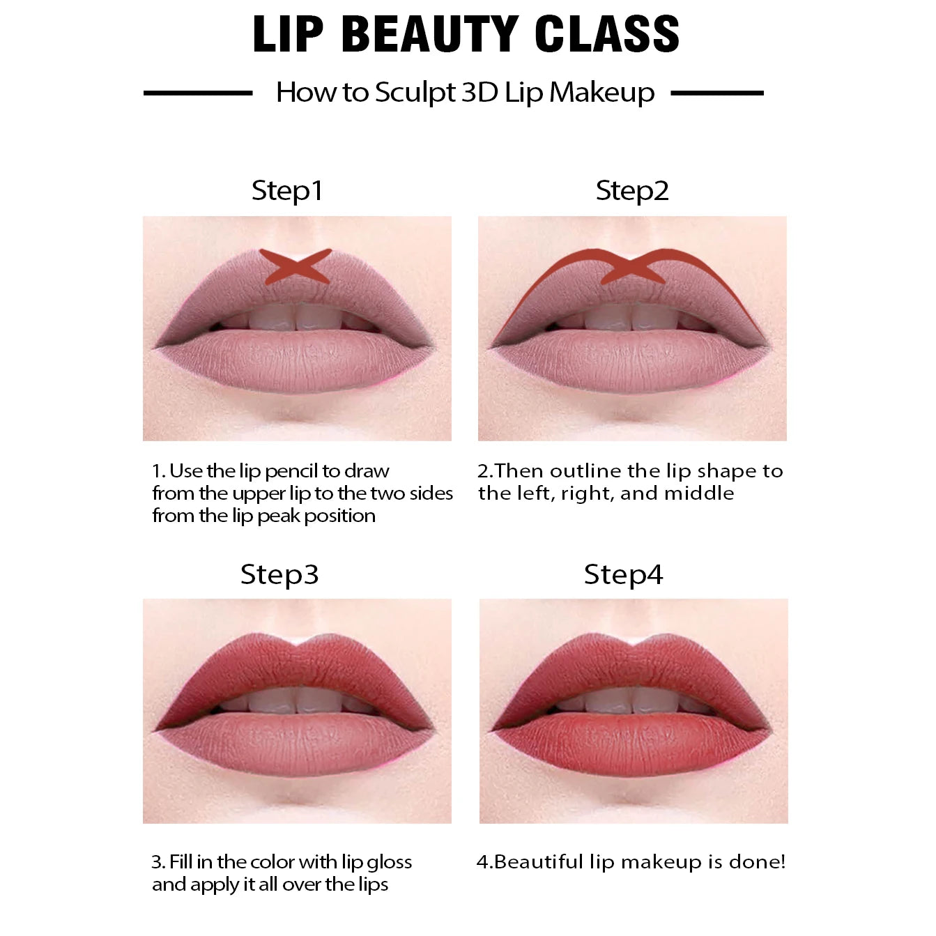 14-Color Nude Matte Lip Pencil