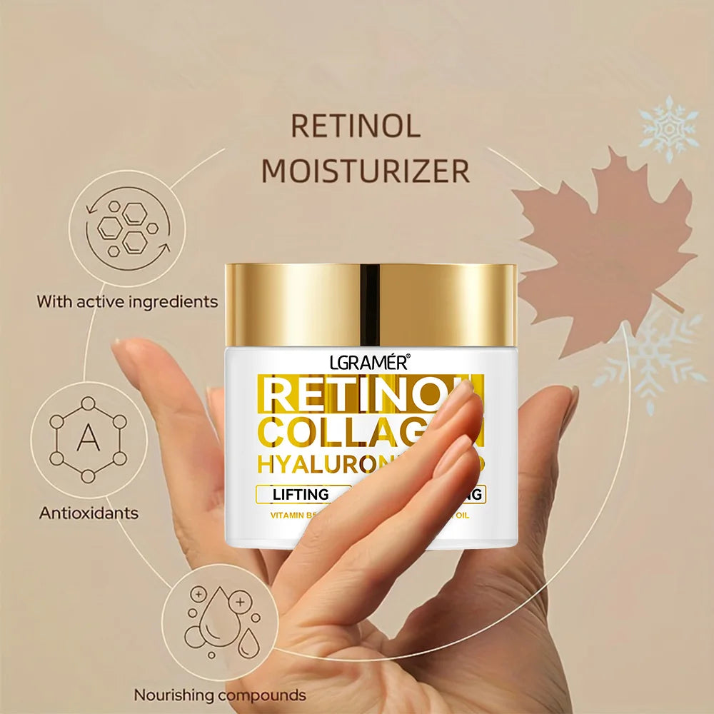 Retinol Face Cream – Anti-Wrinkle Moisturizer with Collagen and Hyaluronic Acid for Women & Men