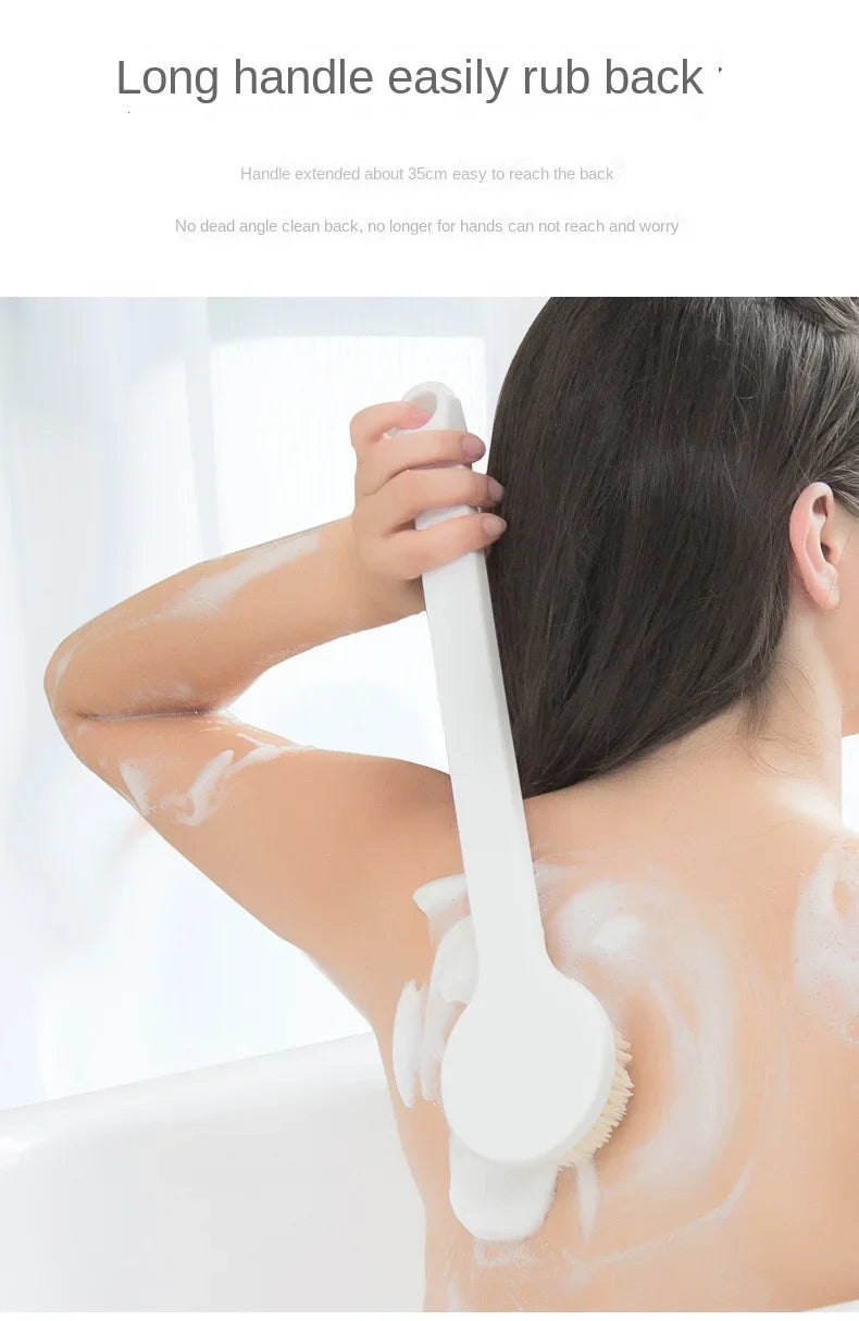Long Handle Back Brush for Shower – Soft Bristle Body Exfoliating Bath Scrubber