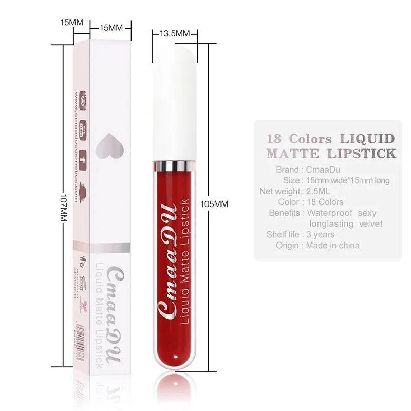 Velvet Matte Lip Gloss – Long-Lasting Waterproof Liquid Lipstick