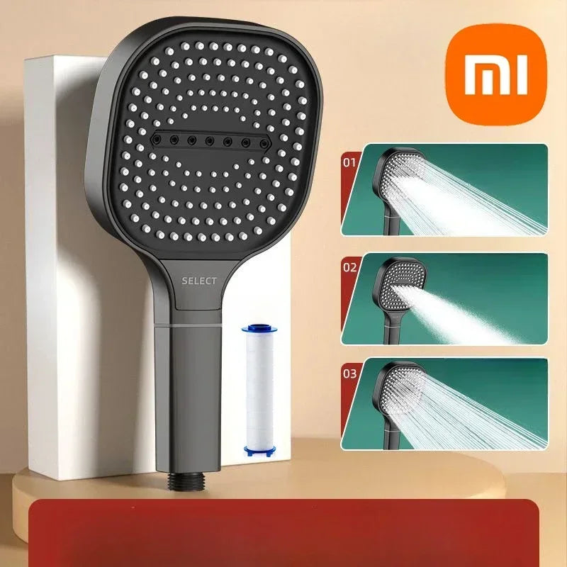 Xiaomi 13cm Large Panel Shower Head – 3 Modes Adjustable High Pressure with Filter