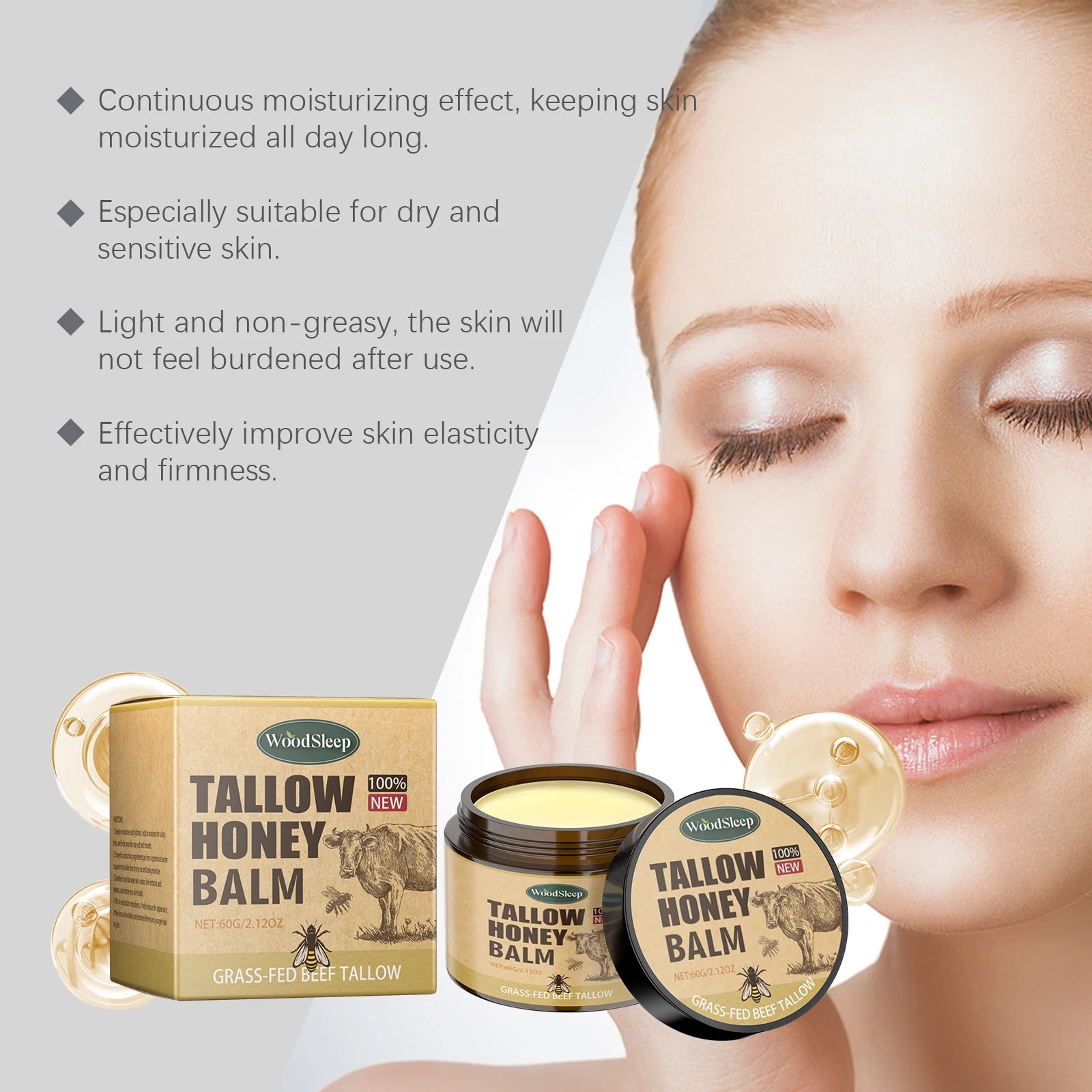 Whipped Beef Tallow & Honey Balm – Organic Face & Body Moisturizer