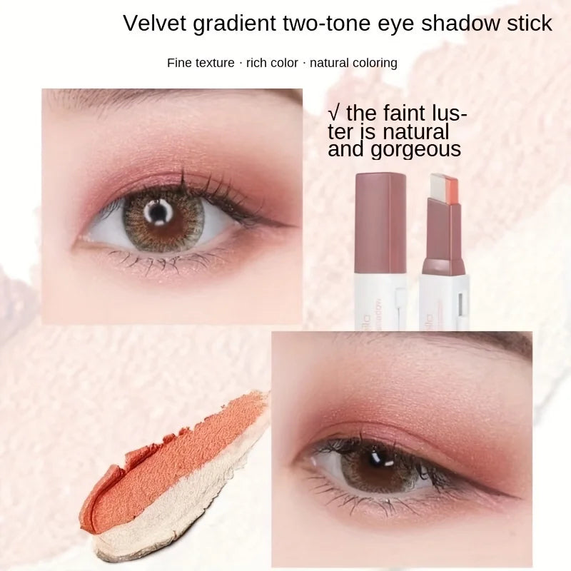 Two-Color Gradient Eyeshadow Stick – Natural 3D Eye Makeup with Long-Lasting Wear