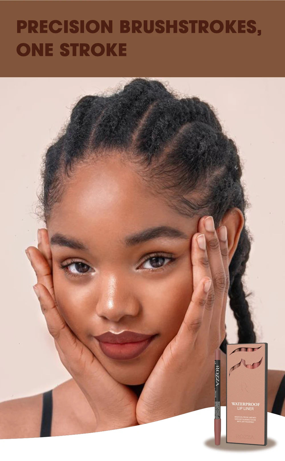 Rozza Waterproof Lip Liner Pencil Set – Matte, Soft & Blendable Precision Lip Liners