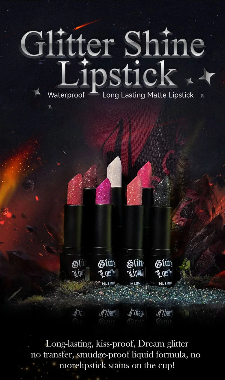 7-Color Glitter Waterproof Metallic Lipstick