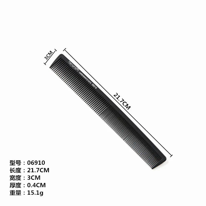 Black Ultra-Thin Hairdressing Comb – Flat Hair Cutting Comb for Men, 6 Styles for Professional Barber Use