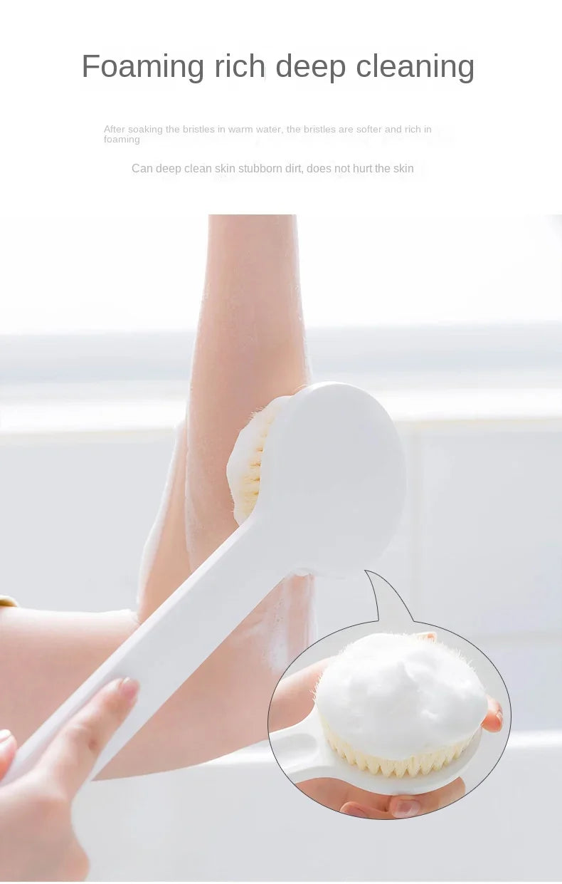 Long Handle Back Brush for Shower – Soft Bristle Body Exfoliating Bath Scrubber