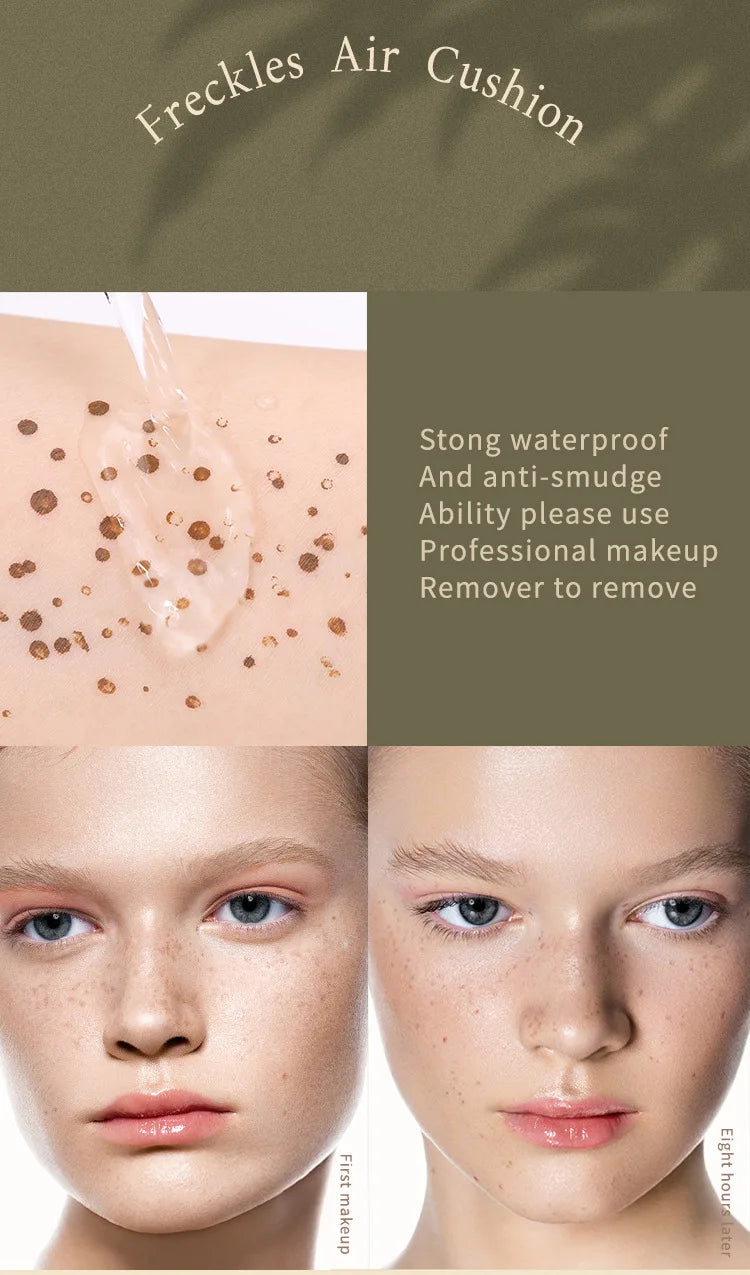Air Cushion Freckle Stamp Kit – Natural Waterproof Face & Body Freckle Makeup