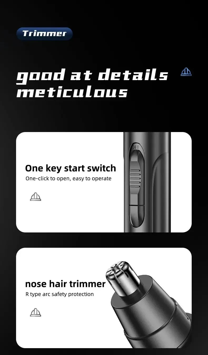 Powerful Electric Nose Hair Trimmer – High Torque Motor & Low Noise for Nose and Ear Hair Removal