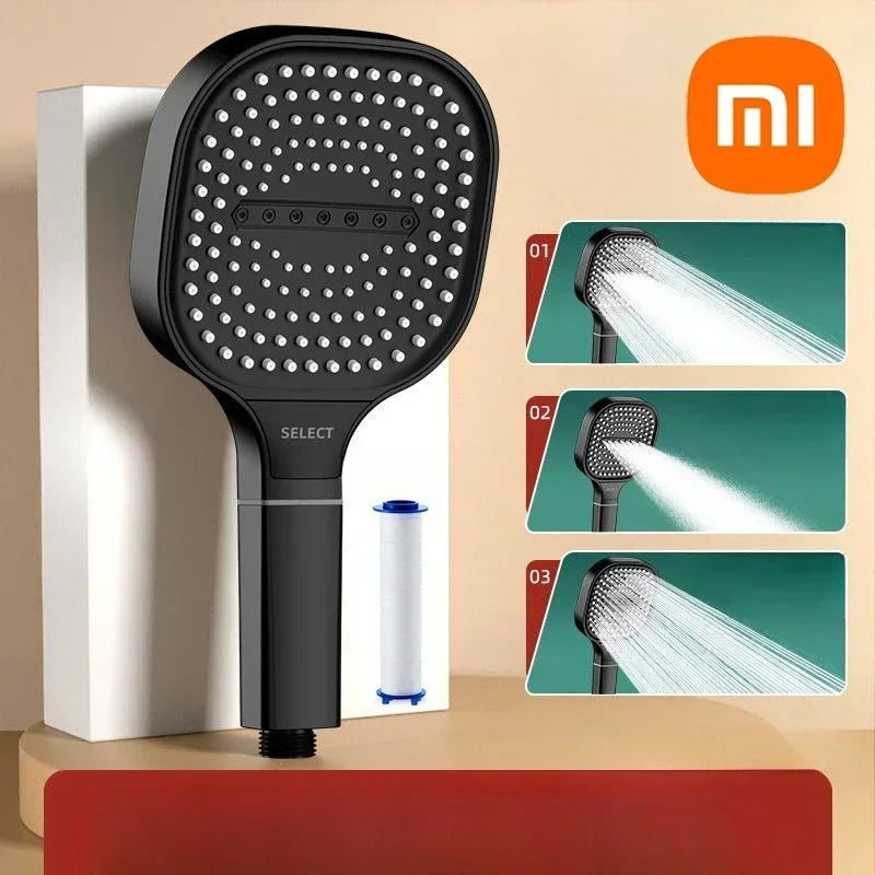 Xiaomi 13cm Large Panel Shower Head – 3 Modes Adjustable High Pressure with Filter