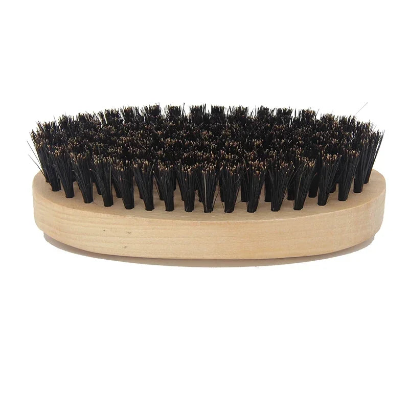 Wooden Beard & Hair Brush for Men – Natural Boar Bristle Grooming Comb