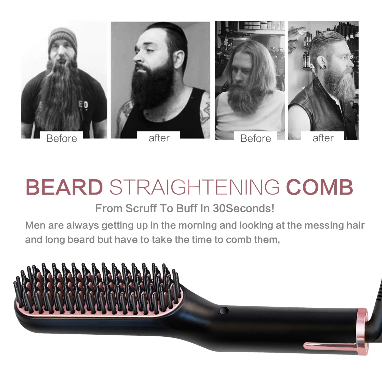 Electric Hot Comb Straightener for Men