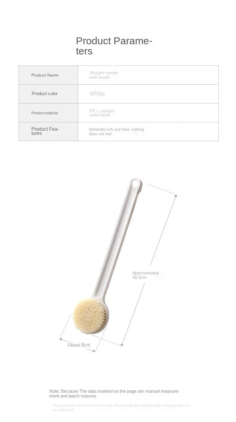 Long Handle Back Brush for Shower – Soft Bristle Body Exfoliating Bath Scrubber