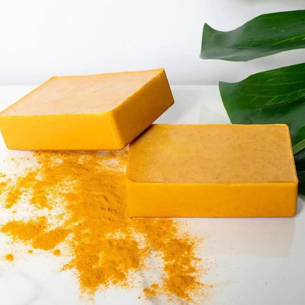 100g Turmeric Handmade Soap – Lemon Kojic Acid Facial & Body Care Bar (1/3/5pcs)