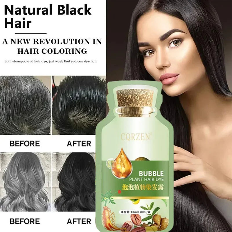 Herbal Hair Dye Shampoo – Natural Gray Coverage in 5 Minutes