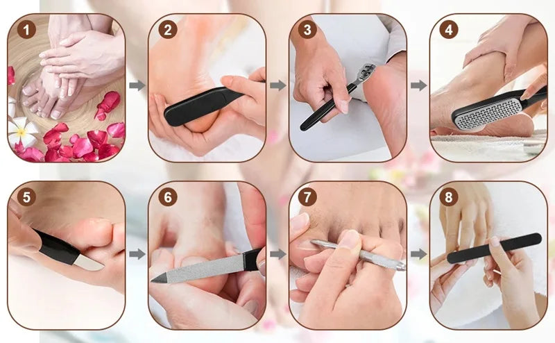 27PCS Pedicure and Manicure Kit – Stainless Steel Foot Care Tools for Callus & Dead Skin Remov