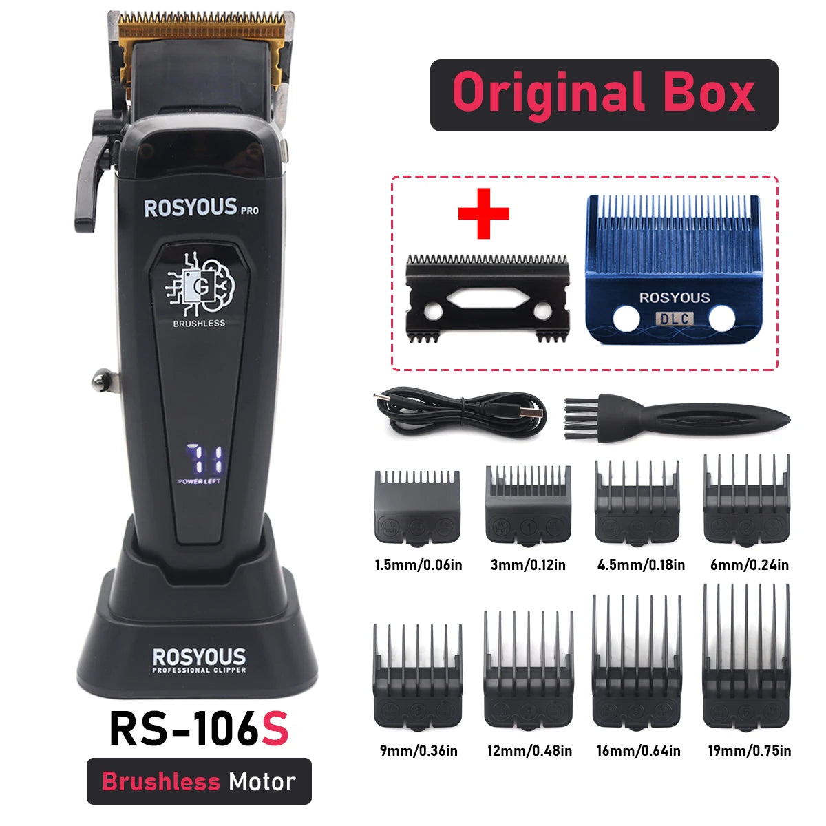 Professional Hair Clipper with Brushless Motor & DLC Blade