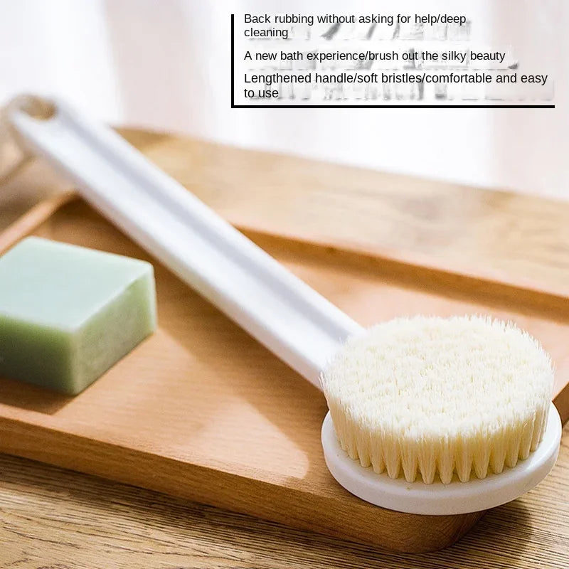 Long Handle Back Brush for Shower – Soft Bristle Body Exfoliating Bath Scrubber