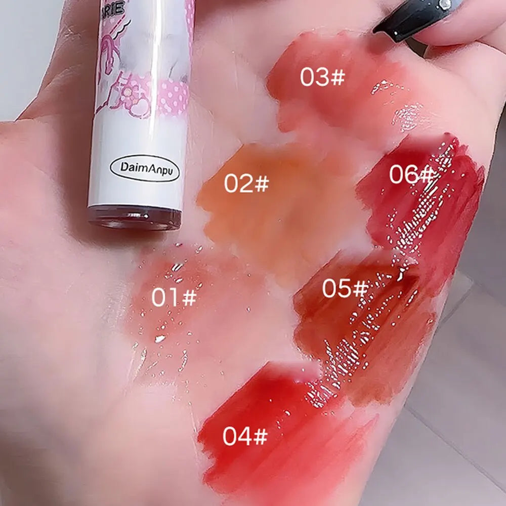 Cute Cat Mirror Lip Glaze Set – 6 Colors Hydrating Glossy Lip Stain