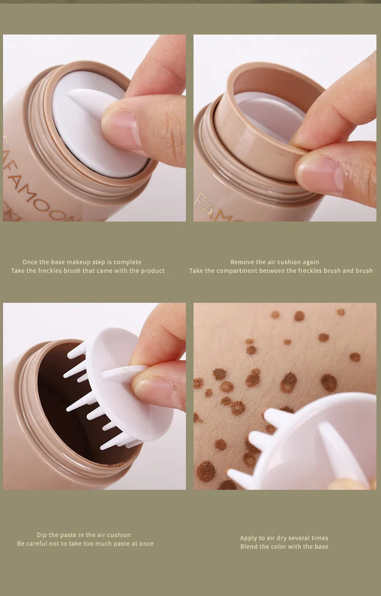 Air Cushion Freckle Stamp Kit – Natural Waterproof Face & Body Freckle Makeup