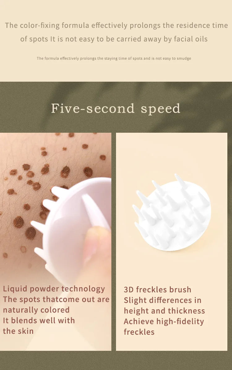 Air Cushion Freckle Stamp Kit – Natural Waterproof Face & Body Freckle Makeup