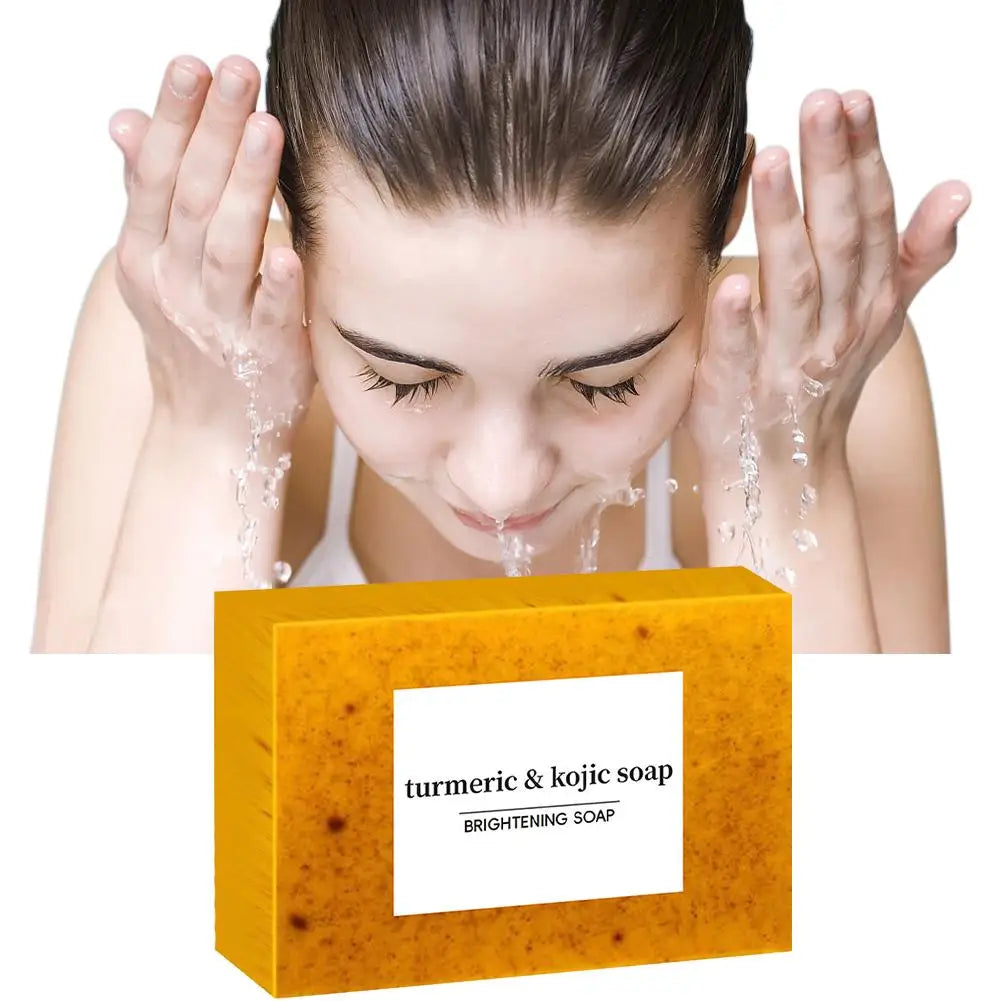 100g Turmeric Handmade Soap – Lemon Kojic Acid Facial & Body Care Bar (1/3/5pcs)