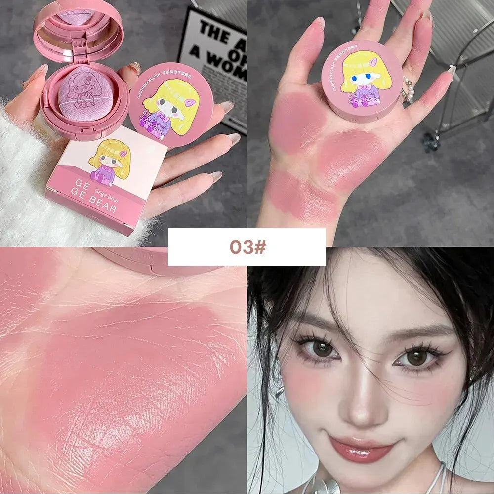 Gege Bear Cushion Blush – Blendable, Whitening & Long-Lasting