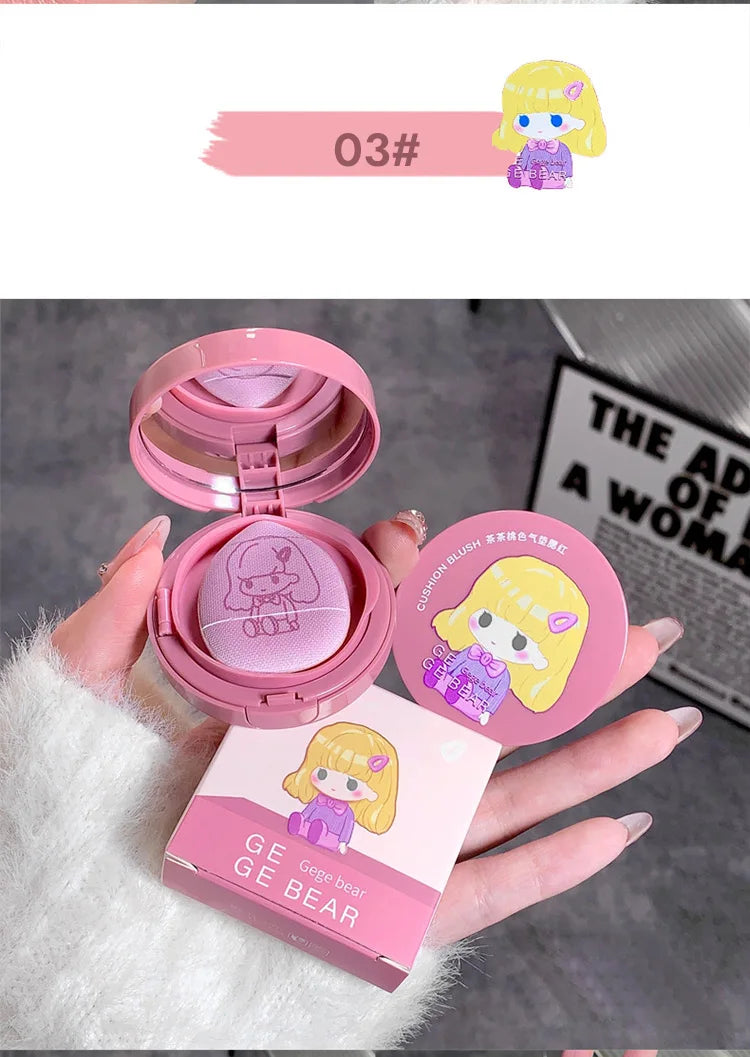 Gege Bear Cushion Blush – Blendable, Whitening & Long-Lasting