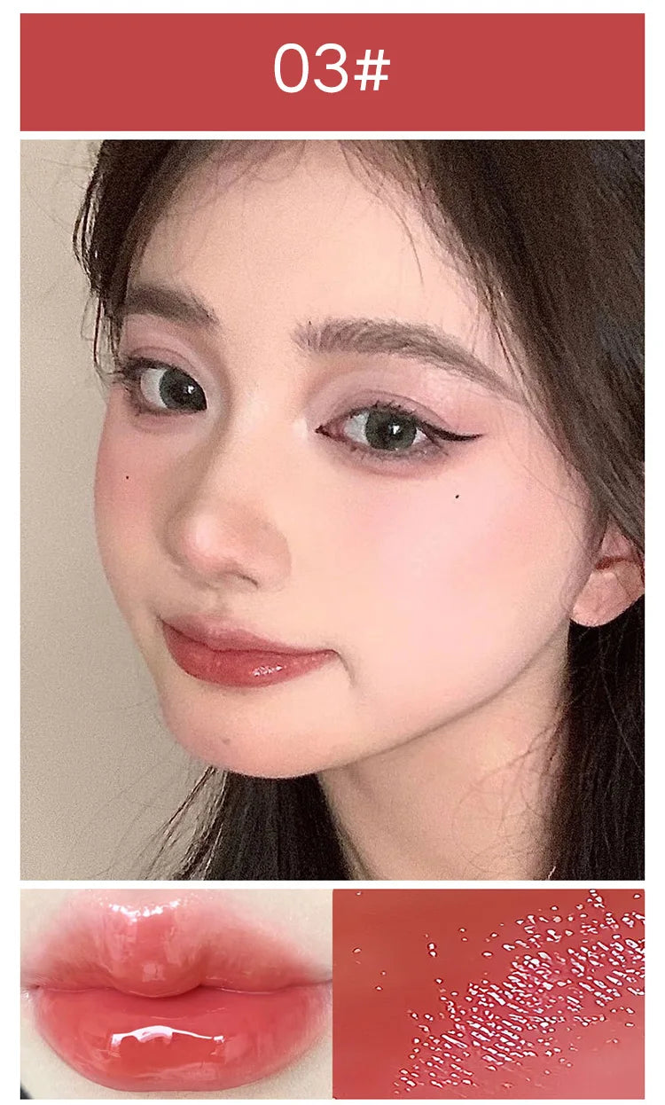 Cute Cat Mirror Lip Glaze Set – 6 Colors Hydrating Glossy Lip Stain