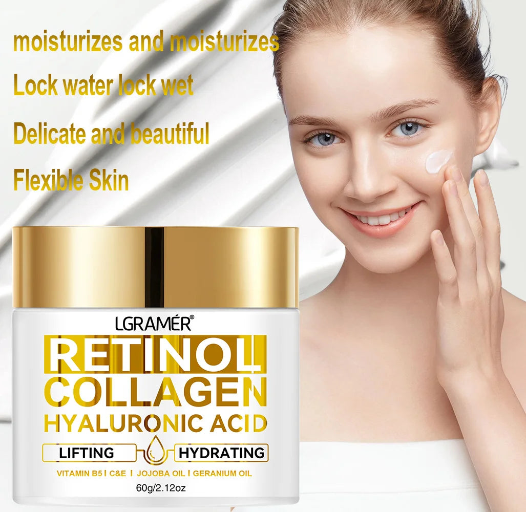 Retinol Face Cream – Anti-Wrinkle Moisturizer with Collagen and Hyaluronic Acid for Women & Men