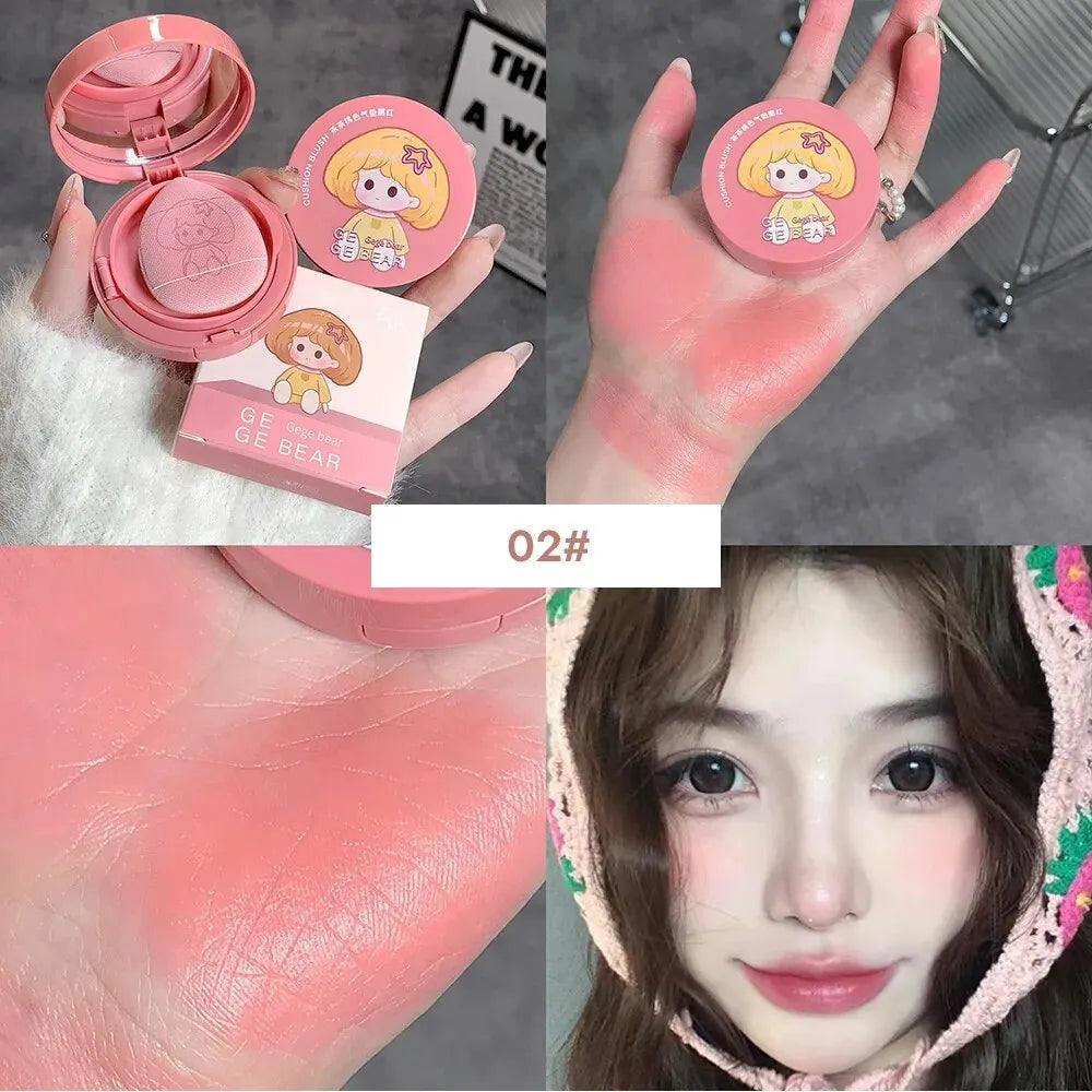 Gege Bear Cushion Blush – Blendable, Whitening & Long-Lasting