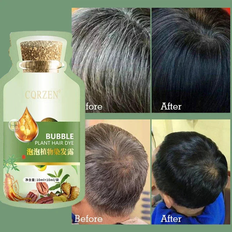 Herbal Hair Dye Shampoo – Natural Gray Coverage in 5 Minutes