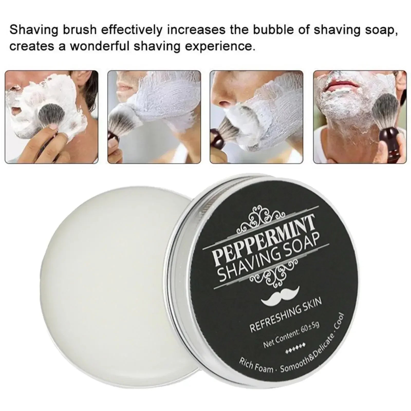 60g Handmade Organic Beard Shaving Soap