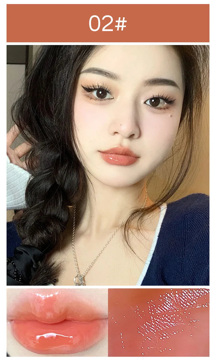 Cute Cat Mirror Lip Glaze Set – 6 Colors Hydrating Glossy Lip Stain