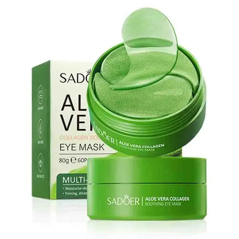 60pcs Aloe Vera Collagen Eye Masks – Anti-Dark Circle & Eye Bag Treatment Patches