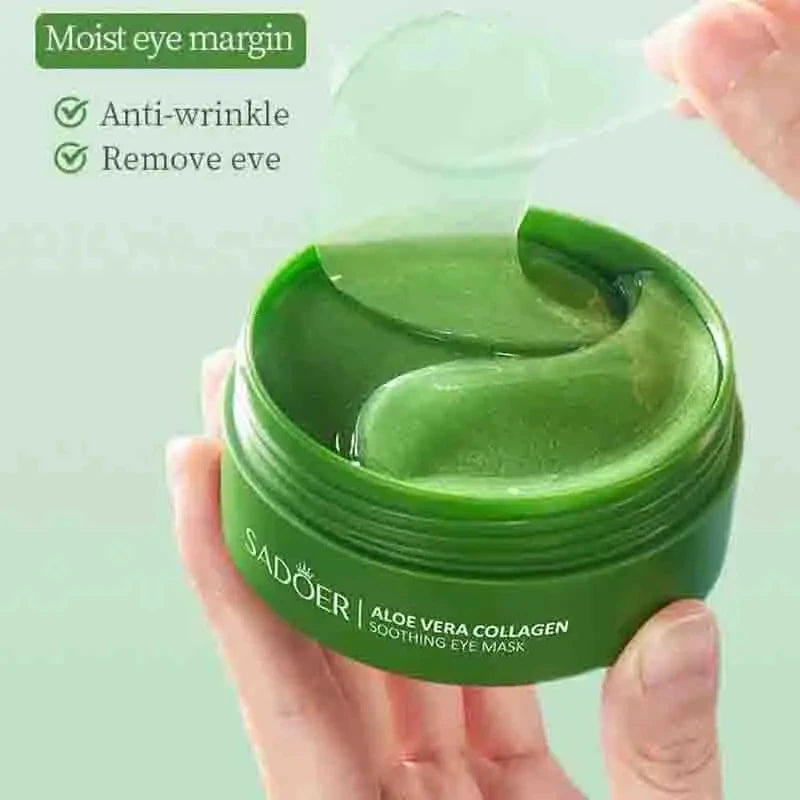 60pcs Aloe Vera Collagen Eye Masks – Anti-Dark Circle & Eye Bag Treatment Patches