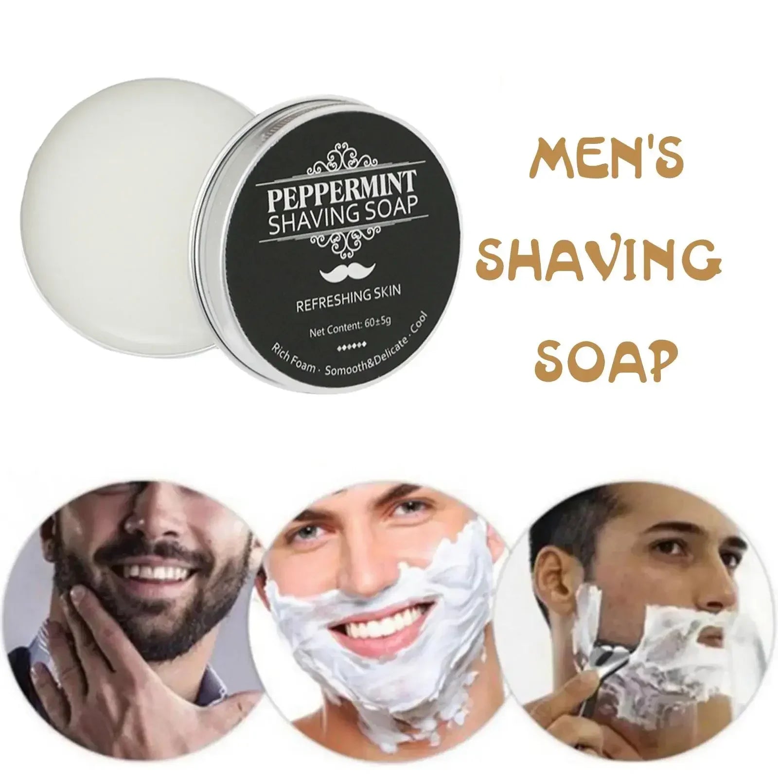 60g Handmade Organic Beard Shaving Soap