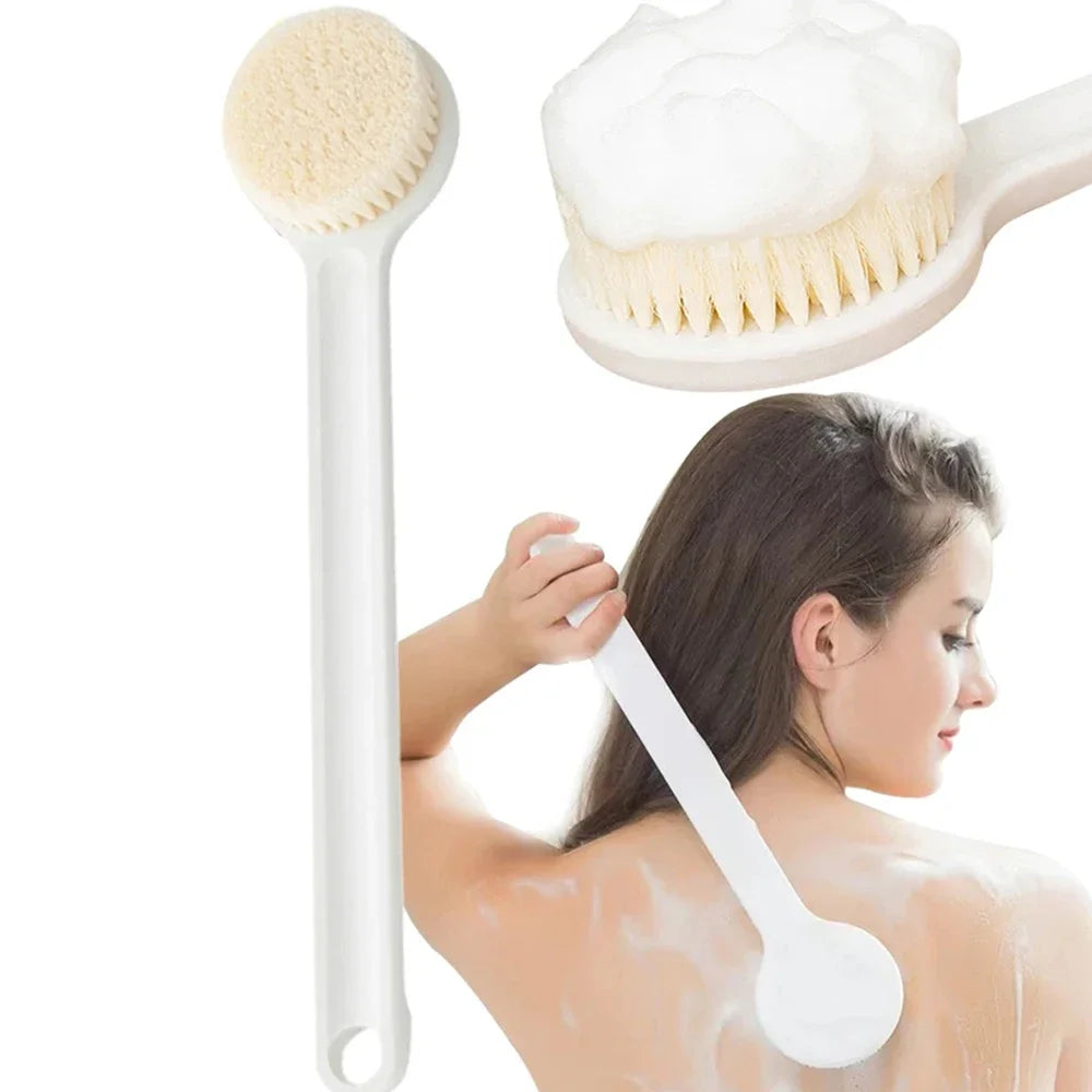 Long Handle Back Brush for Shower – Soft Bristle Body Exfoliating Bath Scrubber
