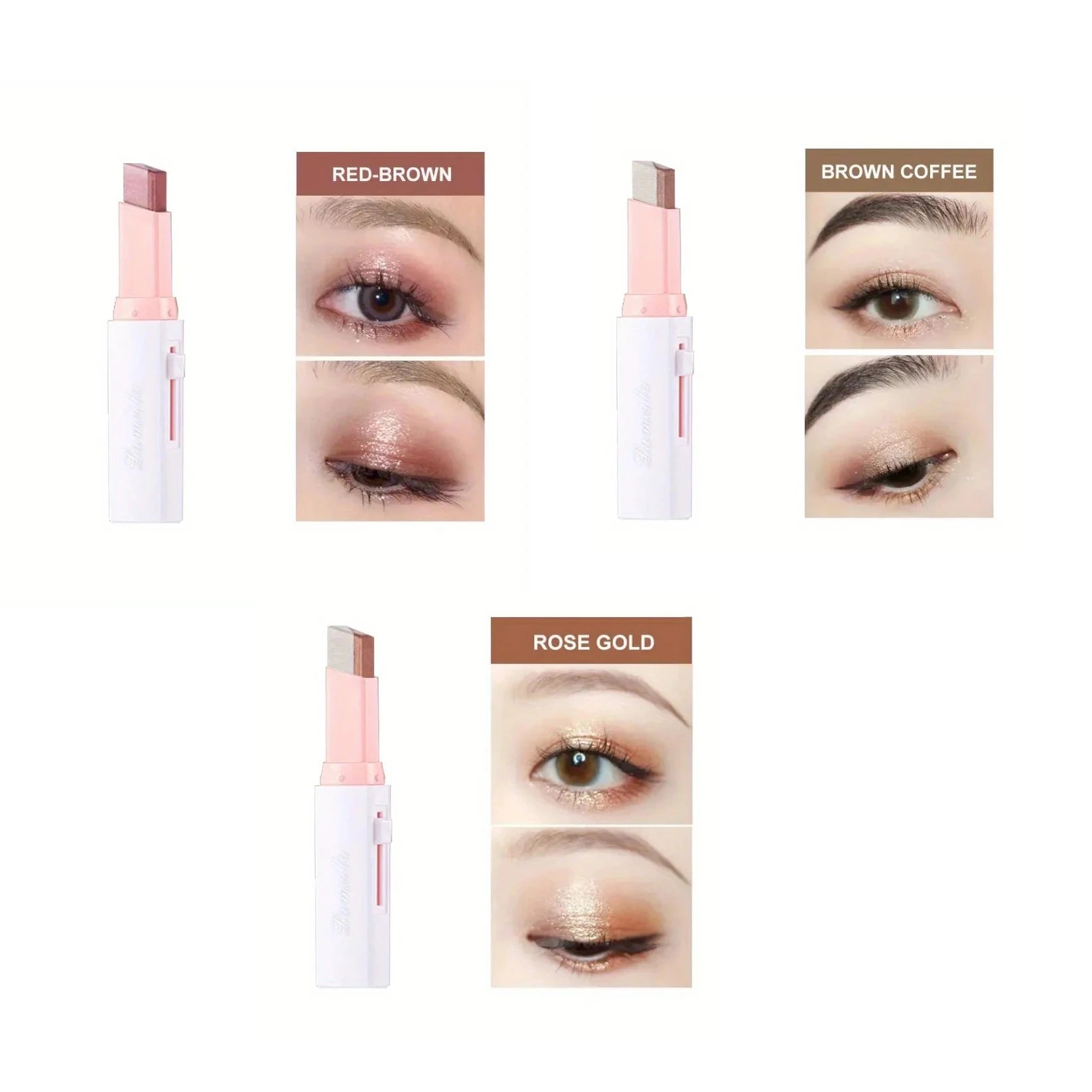 Two-Color Gradient Eyeshadow Stick – Natural 3D Eye Makeup with Long-Lasting Wear
