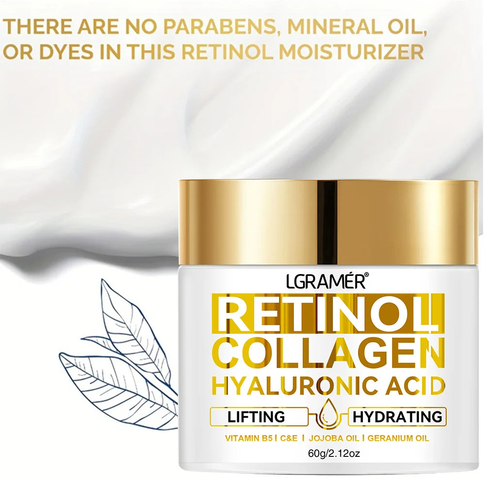 Retinol Face Cream – Anti-Wrinkle Moisturizer with Collagen and Hyaluronic Acid for Women & Men