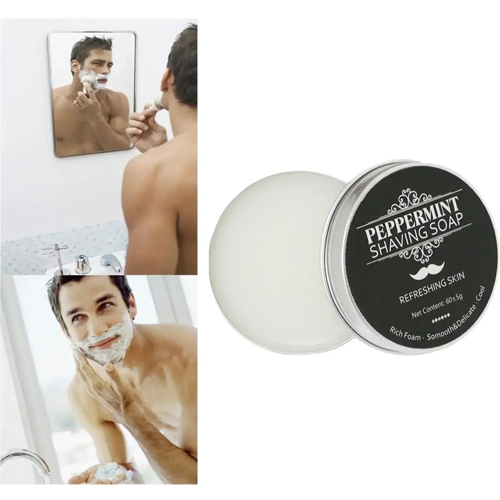 60g Handmade Organic Beard Shaving Soap