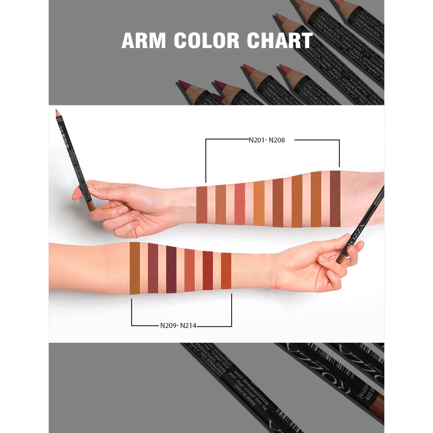 14-Color Nude Matte Lip Pencil