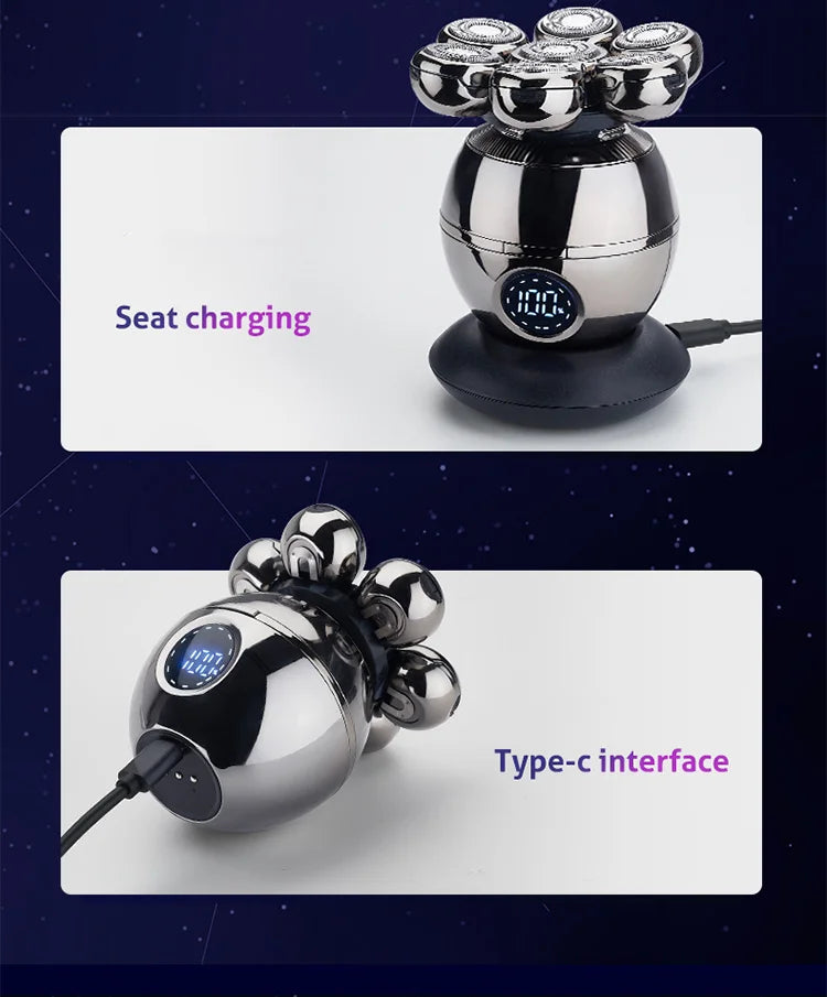 Electric Shaver for Men – 7D Floating Head, Waterproof, Portable Beard Trimmer