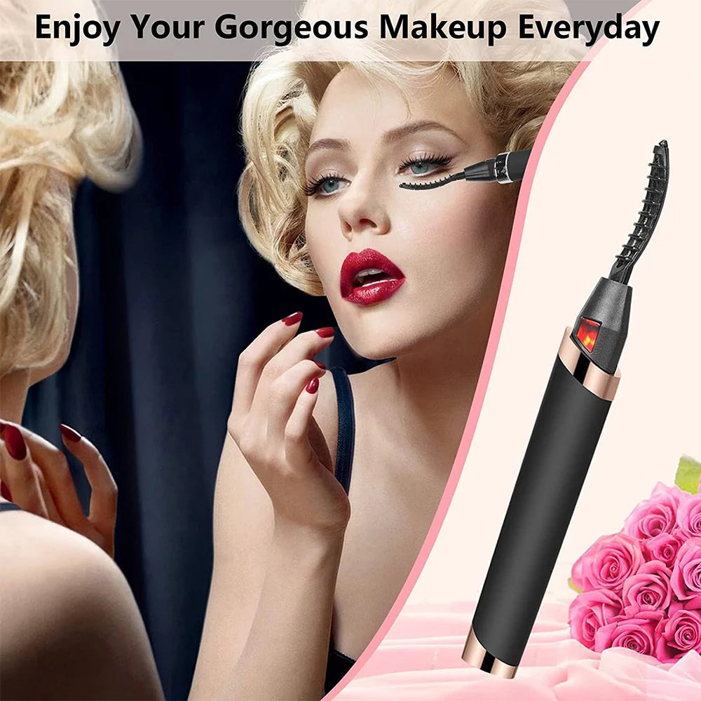 Heated Eyelash Curler – USB Rechargeable with 3 Adjustable Heating Modes