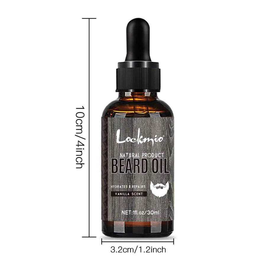LOCKMIO Natural Beard Oil for Men – Vanilla Scent Hydrating Growth & Styling Care