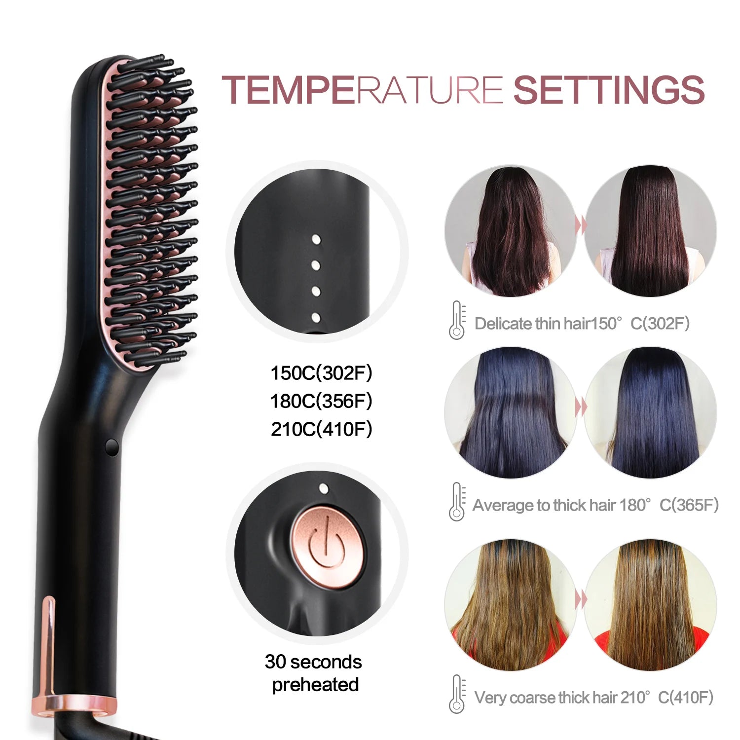 Electric Hot Comb Straightener for Men